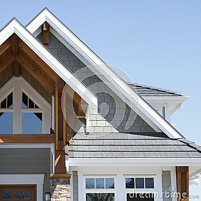 Home House Roof Detail Exterior Stock Photo