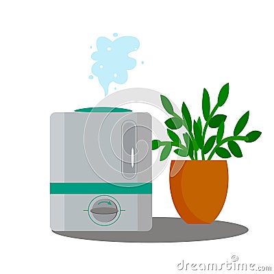 Modern home humidifier. Climate cleaner. Stock Photo