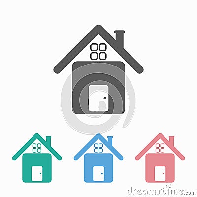 Home icon, house, hearth, accommodation, room, rest, hostel, apartment Vector Illustration