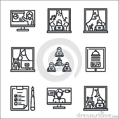 Home icon pack line icons. linear set. quality vector line set such as working, recording, check list, food delivery, database, Vector Illustration
