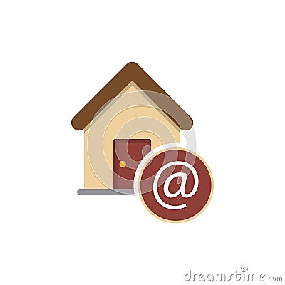 Property Email Flat Colored Icon Vector Illustration