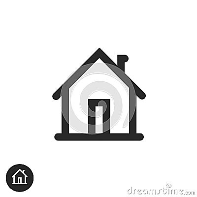 Home icon vector isolated, line outline art black and white house shape pictogram or silhouette symbol modern design Vector Illustration