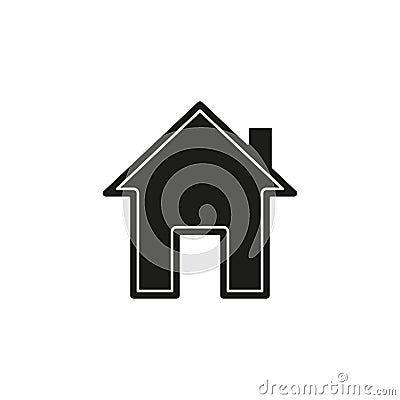 home icon, vector real estate house, residential symbol Stock Photo