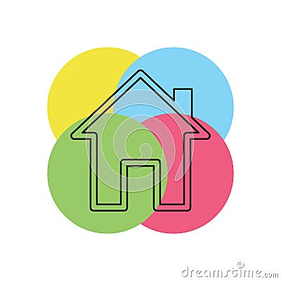 home icon, vector real estate house, residential Stock Photo