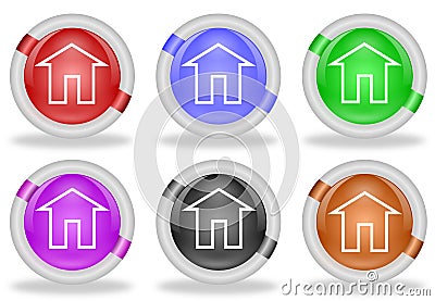 Home Icon Web Buttons Stock Photo