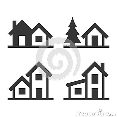 Home Icons Set for Real Estate Logo. Vector Vector Illustration