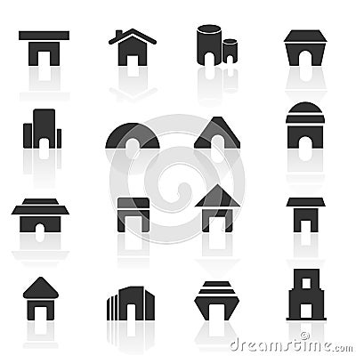Home icons set 01 Vector Illustration