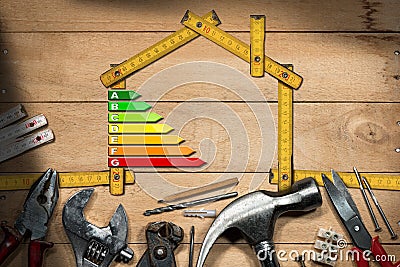 Home Improvement Concept - Energy Efficiency Stock Photo