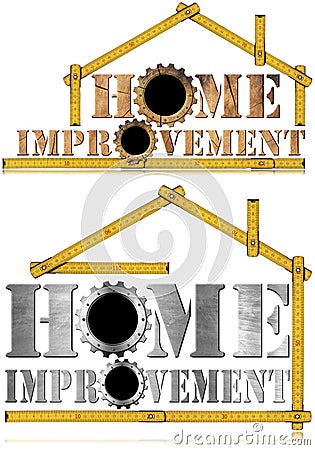 Home Improvement Symbol with Gears Stock Photo