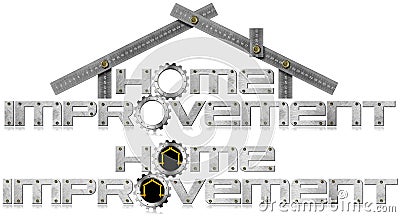 Home Improvement Symbol with Metal Gears Stock Photo