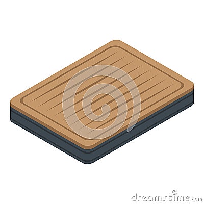 Home inflatable mattress icon, isometric style Vector Illustration