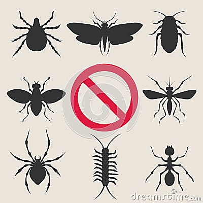 Home insect pests Vector Illustration