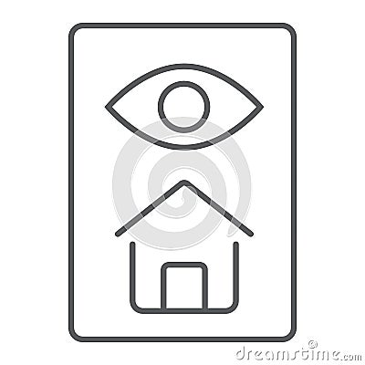 Home inspection thin line icon, real estate Vector Illustration