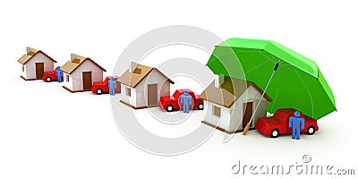 Home Insurance, Life Insurance, Auto Insurance Stock Photo