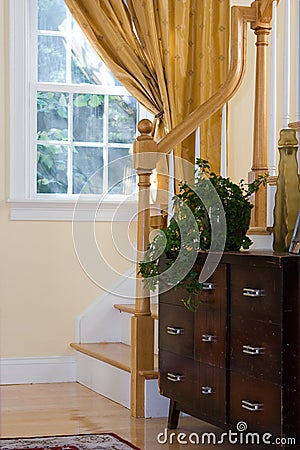 Home Interior With Antique Bureau Stock Photo