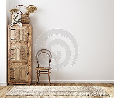 Home interior background, cozy room in farmhouse style Stock Photo