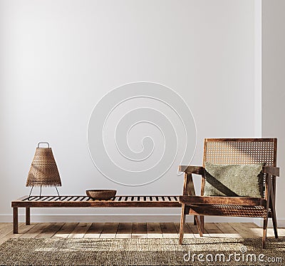 Home interior background, cozy room in farmhouse style Stock Photo