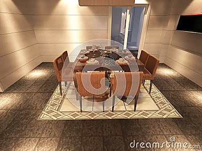 Home interior 3d rendering Stock Photo