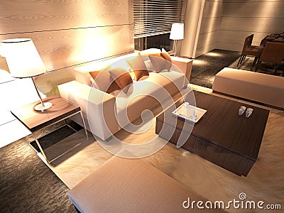 Home interior 3d rendering Stock Photo