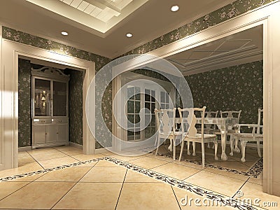 Home interior 3d rendering Stock Photo