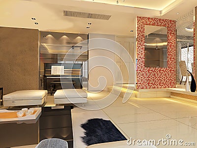 Home interior 3d rendering Stock Photo