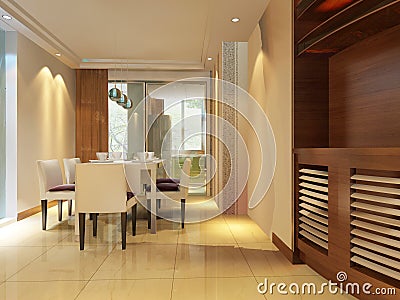 Home interior 3d rendering Stock Photo