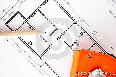 Home interior decorating plan Stock Photo