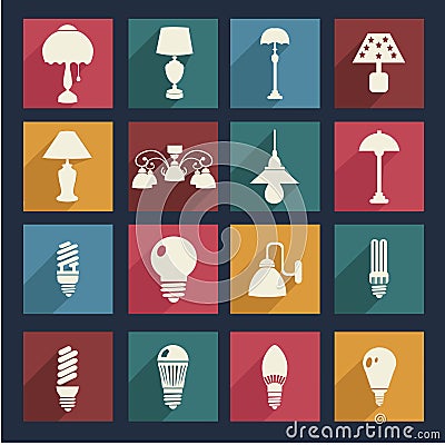 Home interior electricity equipment flat - Illustration Stock Photo