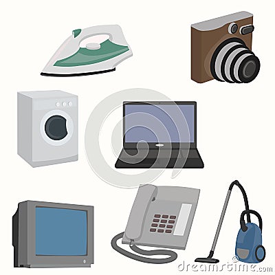 Home interior items. Vector Illustration