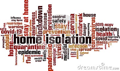 Home isolation word cloud Vector Illustration