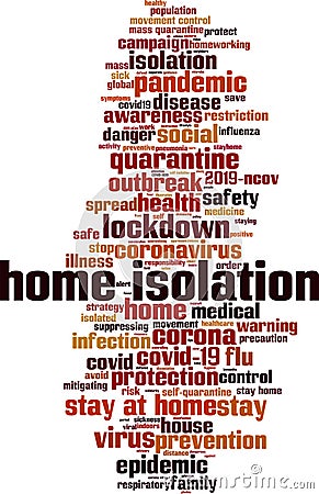 Home isolation word cloud Vector Illustration