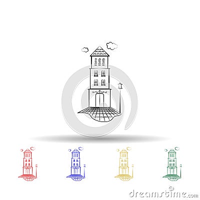 Home lantern multi color icon. Simple thin line, outline vector of imaginary house icons for ui and ux, website or mobile Stock Photo