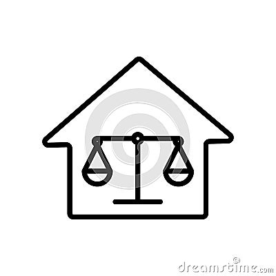 Home and law line icon. law abiding icon. Vector Illustration