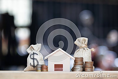 Home loan, mortgages, debt, savings money for home buying concept Stock Photo