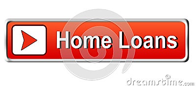 Home Loans square web button classic red button white background Cartoon Illustration