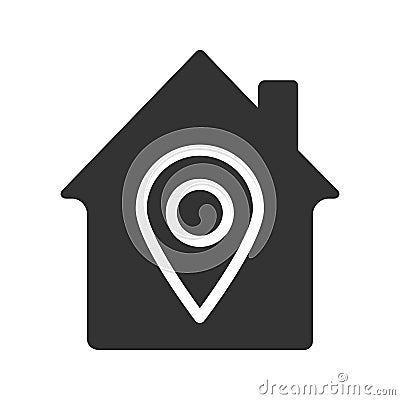 Home location glyph icon Vector Illustration