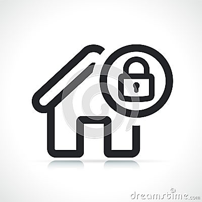 Home lock secure icon isolated Vector Illustration