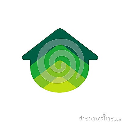 Home Logo Icon. Real Estate Logo in Colorful Gradient Design Concept. Green Color Vector Illustration Vector Illustration