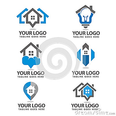Home logo set design Vector Illustration