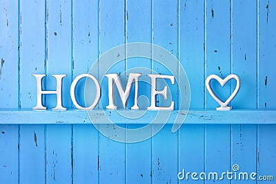 Home Love Blue Background Stock Photo