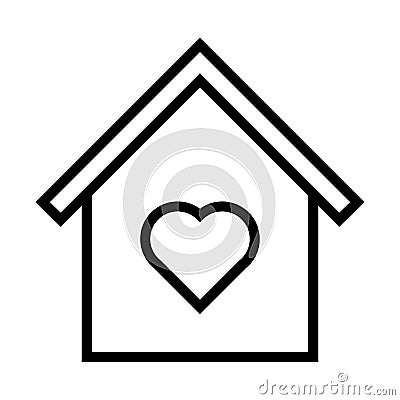 Home love line icon Vector Illustration