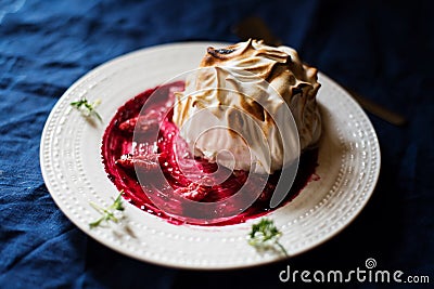 Home made Baked Alaska Stock Photo