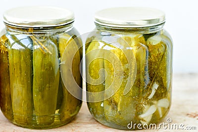 Home made pickled cucumber Stock Photo