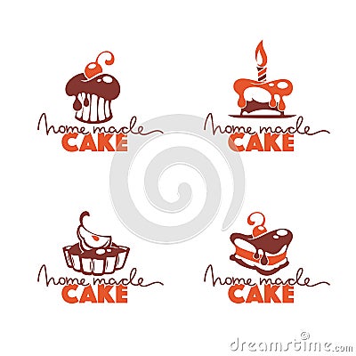 Home made cake, bakery, pastry, confectionery, cake, dessert, sw Vector Illustration