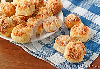 Home made cheese scones on table Stock Photo