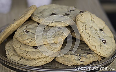 Home made chocolate chips cookies Stock Photo