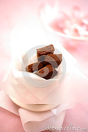 Home made chocolate in white thin paper Stock Photo