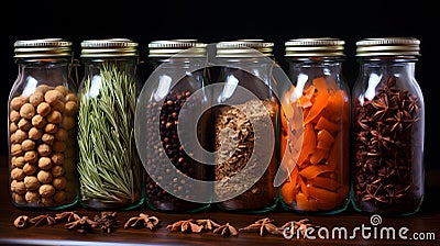 home-made dried spices decoration for christmas time isolated on background Stock Photo