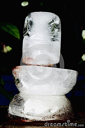 Home made shiv ling of ice Stock Photo