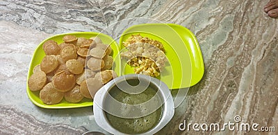 Home made panipuri, golgappa, pushka, massala balls Stock Photo